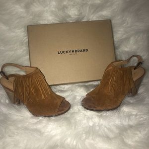 Brown Fringe lucky brand heels